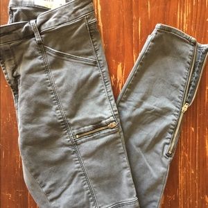 Pistola Ankle Zip Skinny Jeans Gray